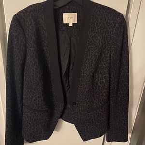 Ann Taylor Loft leopard blazer size 6